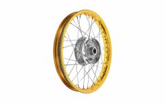 Speichenrad 1,50 x 16 Zoll Alufelge orange eloxiert mit Chromspeichen