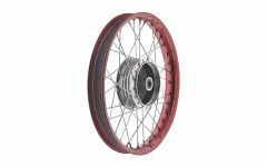 Speichenrad 1,50 x 16 Zoll - Alufelge rot eloxiert mit Chromspeichen - Simson