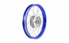 Speichenrad 1,6x16 Zoll - Alufelge blau eloxiert mit Chromspeichen - Simson
