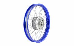 Speichenrad 1,6x16 Zoll - Alufelge blau eloxiert  mit Edelstahlspeichen - Simson